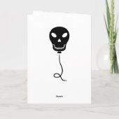 Spooky Birthday Skull Shaped Balloons Karte (Rückseite)