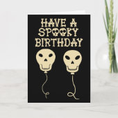 Spooky Birthday Skull Shaped Balloons Karte (Vorderseite)