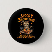 Spooky Biscuits Club Cat Funny Halloween Backen Button (Vorderseite)