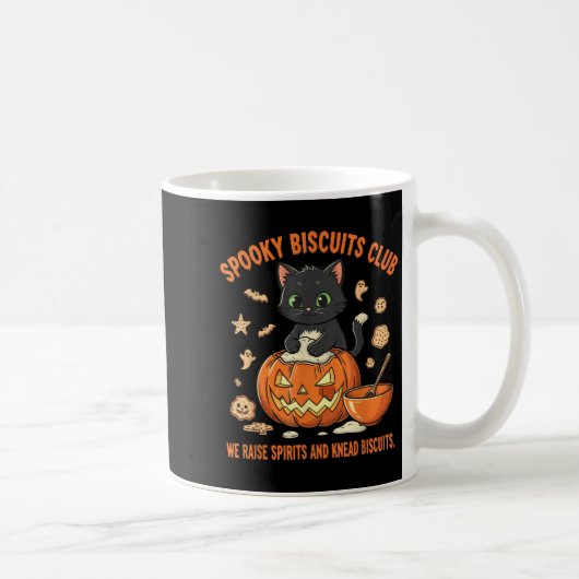 Spooky Biscuits Club Cat Funny Halloween Baking  Kaffeetasse (Rechts)