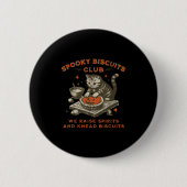 Spooky Biscuits Club Cat, lustiges Halloween Baker Button (Vorderseite)