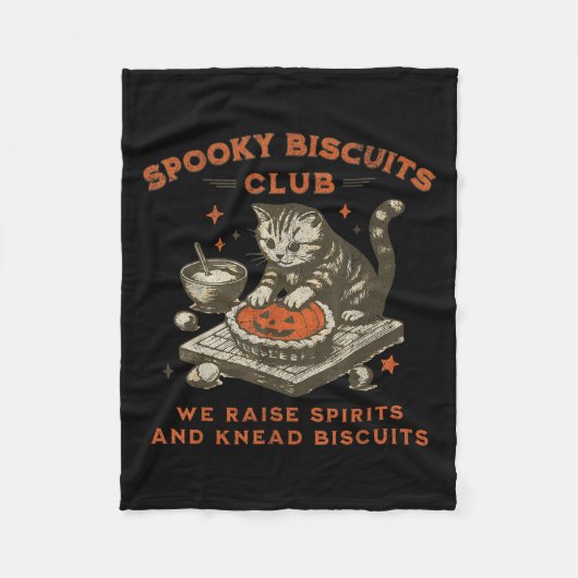 Spooky Biscuits Club Cat, lustiges Halloween Baker Fleecedecke (Vorderseite)