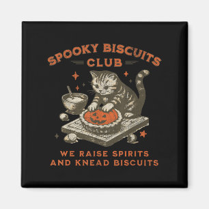 Spooky Biscuits Club Cat, lustiges Halloween Baker Magnet
