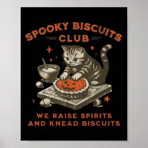 Spooky Biscuits Club Cat, lustiges Halloween Baker Poster