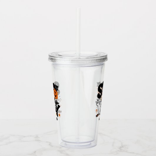 Spooky Black and Orange Halloween Acryltrinkbecher (Rechts)