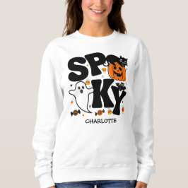 Spooky Black And Orange Halloween Sweatshirt