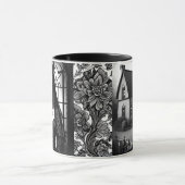 Spooky Black and White Gothic Girl Tasse (Zentrum)