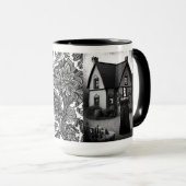 Spooky Black and White Gothic Girl Tasse (VorderseiteRechts)