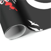 Spooky Black and White Happy Halloween Geschenkpapier (Rolleneckpunkt)