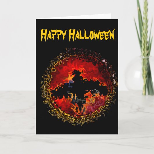 Spooky Black Bat Halloween Karte (Vorderseite)