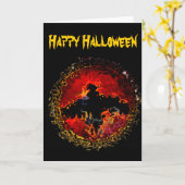 Spooky Black Bat Halloween Karte (Gelbe Blume)