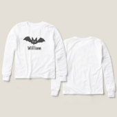 Spooky Black Bat Halloween Personalisierter Name (Design Vorderseite & Rückseite)