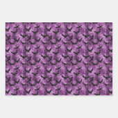 Spooky Black Bat Muster auf grungy Lila Geschenkpapier Set (Vorderseite 3)