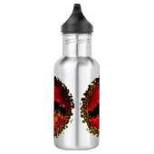 Spooky Black Bat Red Flames Trinkflasche (Rechts)