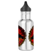 Spooky Black Bat Red Flames Trinkflasche (Links)