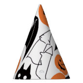 Spooky Black Bats, Ghosts Pumpkins Halloween Partyhütchen (Rechts)
