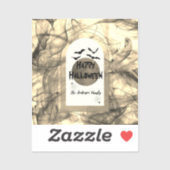 Spooky Black Bats Moon Modernes glückliches Hallow Aufkleber (Blatt)