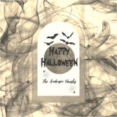 Spooky Black Bats Moon Modernes glückliches Hallow Aufkleber (Vorderseite)