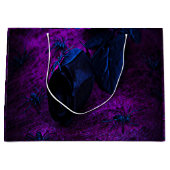 Spooky Black Blue Rose, Black Spiders, Lila, ZSG Große Geschenktüte (Vorderseite)