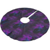 Spooky Black Blue Rose, Black Spiders, Lila, ZSG Polyester Weihnachtsbaumdecke (Schrägansicht)