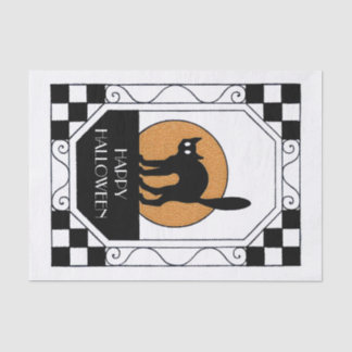 Spooky Black Cat - Art Deco Seidenpapier