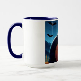 Spooky Black Cat auf KürbisHalloween-Tasse Tasse