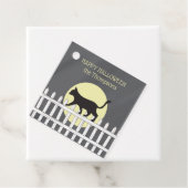 Spooky Black Cat auf Picketzaun Geschenkanhänger (Beispiel)