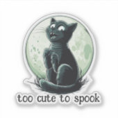 Spooky Black Cat Aufkleber (Vorderseite)