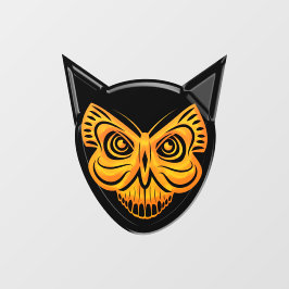 Spooky Black Cat Butterfly Schädelfenster Fensteraufkleber