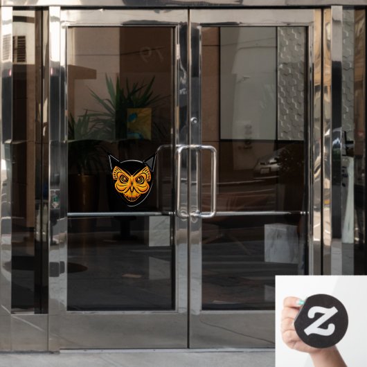 Spooky Black Cat Butterfly Schädelfenster Fensteraufkleber (Büro Tür)