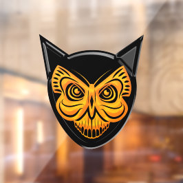 Spooky Black Cat Butterfly Schädelfenster Fensteraufkleber