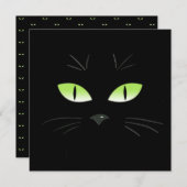 Spooky Black Cat Face Halloween-Party Einladung (Vorne/Hinten)