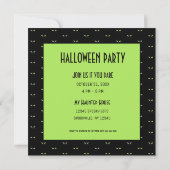 Spooky Black Cat Face Halloween-Party Einladung (Rückseite)
