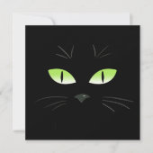 Spooky Black Cat Face Halloween-Party Einladung (Vorderseite)