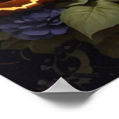 Spooky Black Cat Gothic Halloween Poster (Ecke)