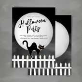 Spooky Black Cat Halloween Custom Party Einladung