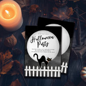 Spooky Black Cat Halloween Custom Party Einladung
