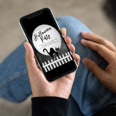 Spooky Black Cat Halloween Custom Party Einladung