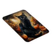 Spooky Black Cat Halloween flexibel Magnet (Rechte Seite)