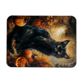 Spooky Black Cat Halloween flexibel Magnet (Horizontal)
