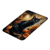 Spooky Black Cat Halloween flexibel Magnet (Linke Seite)