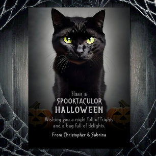 Spooky Black Cat Halloween Gruß Feiertagskarte