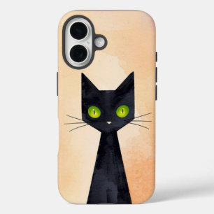 Spooky Black Cat Halloween iPhone 16 Tough Case