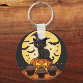 Spooky Black Cat Halloween Keychain – Cute & Creep Schlüsselanhänger (Rückseite)