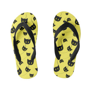 Spooky Black Cat Halloween Kid's Flip Flops Kinderbadesandalen