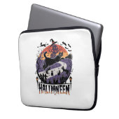 Spooky Black Cat Halloween Night - Vintag Spuk Laptopschutzhülle (Vorderseite Links)