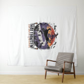 Spooky Black Cat Halloween Night - Vintag Spuk Wandteppich (Beispiel (Horizontal))