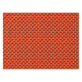 Spooky Black Cat Halloween Orange Bats Tischdecke (Vorderseite (Horizontal))