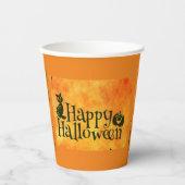 Spooky Black Cat Halloween Paper Cups Pappbecher (Vorderseite)