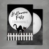 Spooky Black Cat Halloween-Party Custom Einladung